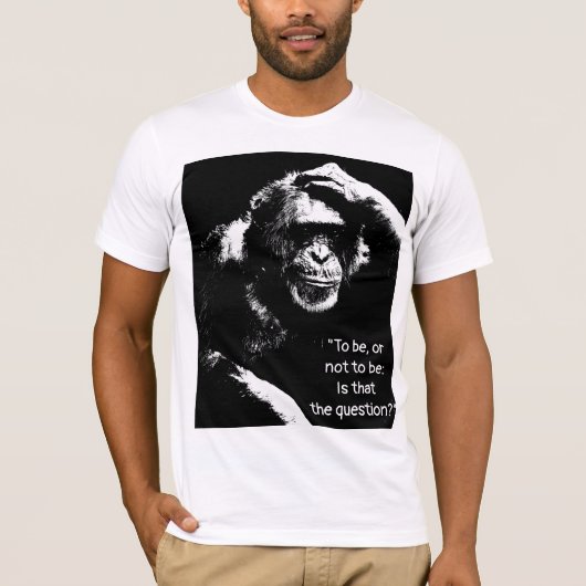 Denken aan de Monkey Shakespeare Quote Pop Art Man T-shirt (Voorkant)