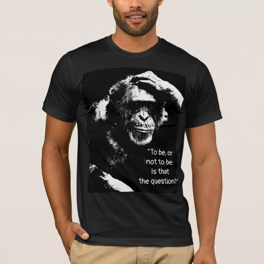 Denken aan de Monkey Shakespeare Quote Pop Art Man T-shirt (Voorkant)