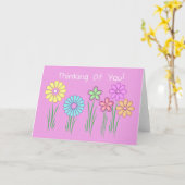 denken aan een mooie kaart met bloemen roze (Gele Bloem)