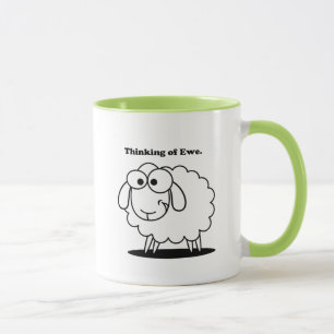 Denken aan Ewe Lamb Sheep Schattigee Cartoon Mok