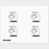 Denken aan Ewe Lamb Sheep Schattigee Cartoon Rechthoekige Sticker (Vel)