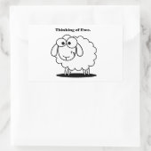 Denken aan Ewe Lamb Sheep Schattigee Cartoon Rechthoekige Sticker (Tas)