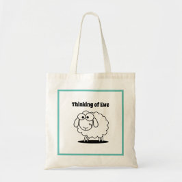 Denken aan Ewe Lamb Sheep Schattigee Cartoon Tote Bag