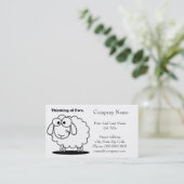 Denken aan Ewe Lamb Sheep Schattigee Cartoon Visitekaartje (Staand voorkant)