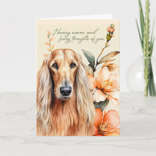 Denken aan je Afghan Hound Dog met Perzik Lelies Kaart