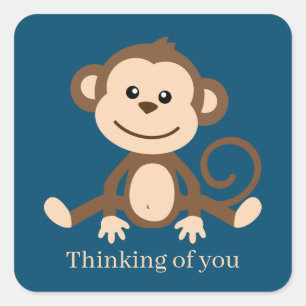 denken aan je apensentiment Square Sticker