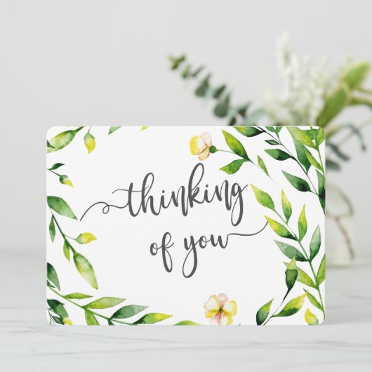 denken aan je condoleances verlies geliefd feestdagenkaart (Staand voorkant)