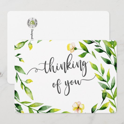 denken aan je condoleances verlies geliefd feestdagenkaart (Voorkant / Achterkant)