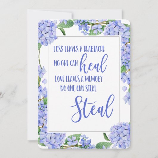 denken aan je condoleances verlies geliefd feestdagenkaart (Voorkant)