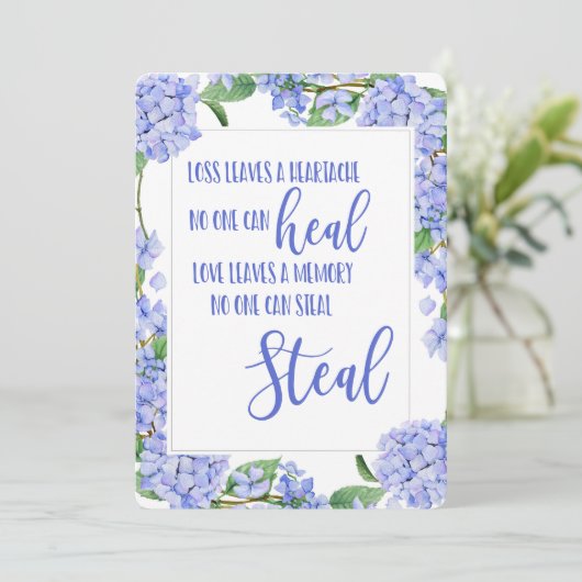 denken aan je condoleances verlies geliefd feestdagenkaart (Staand voorkant)