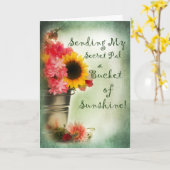 Denken aan je geheime vriend - zonneschijn kaart (Gele Bloem)