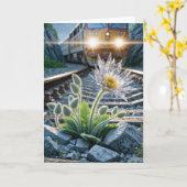 Denken aan je glazen bloem kaart (Gele Bloem)