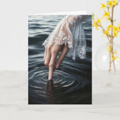 Denken aan je hand die water aanraakt kaart (Gele Bloem)