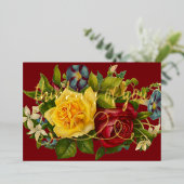 Denken aan je hart op kleurrijke Rozen Folie Uitnodiging (Staand Voorkant)