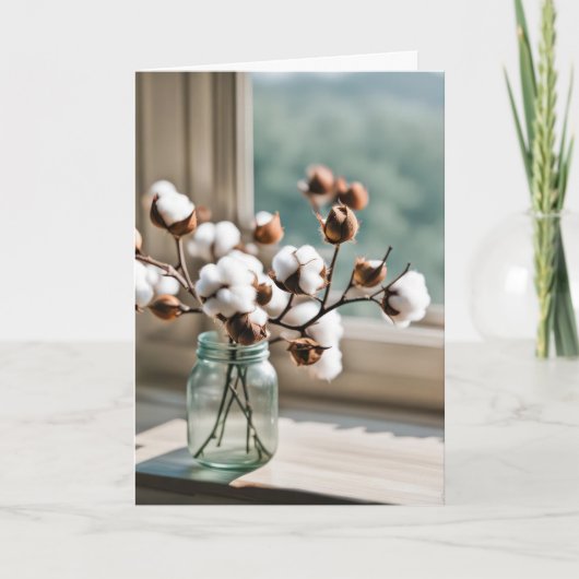 Denken aan je katoenen boeket kaart (Voorkant)