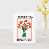 Denken aan je klaproos Gevouwen Wenskaart Kaart (Gele Bloem)