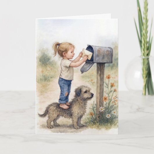 Denken aan je kleine meisje mailen een brief kaart (Voorkant)