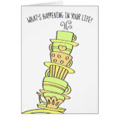 Denken aan je kleurrijke Cup Stack Wenskaart (Voorkant)