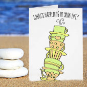 Denken aan je kleurrijke Cup Stack Wenskaart