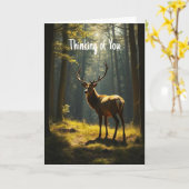 Denken aan je mooie hert hert dier kaart (Gele Bloem)