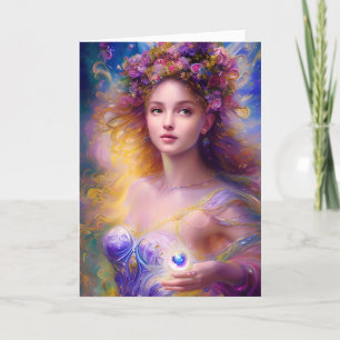 Denken aan je mooie vriend   Fairy Art Kaart