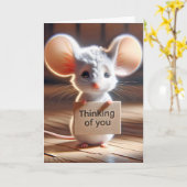 Denken aan je muis met karton teken kaart (Gele Bloem)