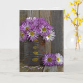 denken aan je mum flower in can kaart (Gele Bloem)