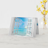 denken aan je open raam met witte vuurtoren kaart (Gele Bloem)