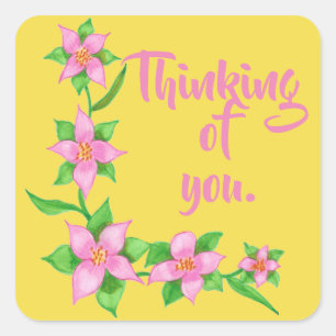 Denken aan je Pink Flower L Design op Stickers