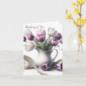 Denken aan je pitcher van tulpen kaart (Gele Bloem)