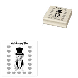 Denken aan je poedel houten rubberen stempel