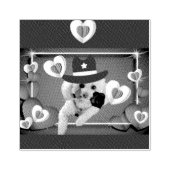 Denken aan je poedel houten rubberen stempel (Afrduk)