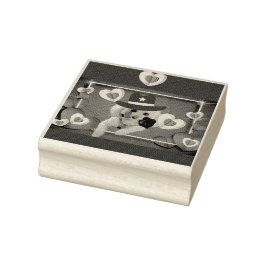 Denken aan je poedel houten rubberen stempel