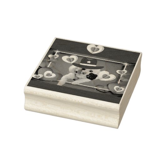 Denken aan je poedel houten rubberen stempel (Stempel)