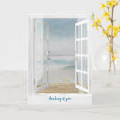 denken aan je raam met oceaanuitzicht kaart (Gele Bloem)