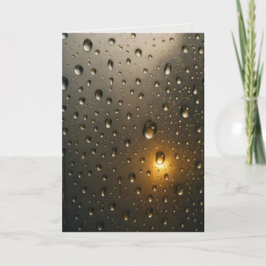 Denken aan je regendruppels met Gouden Lichtschitt Kaart (Voorkant)