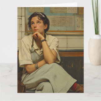 DENKEN AAN JE RETRO VROUW GROOT WENSKAART KAART