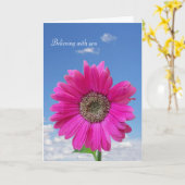 denken aan je roze dageraad met de hemel kaart (Gele Bloem)