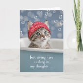 Denken aan je Schattigee kitten kat in een bubbelb Kaart (Voorkant)