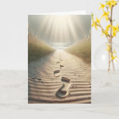 Denken aan je strandvoetafdrukken kaart (Gele Bloem)