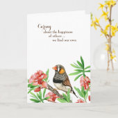 denken aan je vogel met citaat kaart (Gele Bloem)