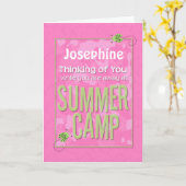 Denken aan je weg bij Summer Camp Custom Name Kaart (Gele Bloem)