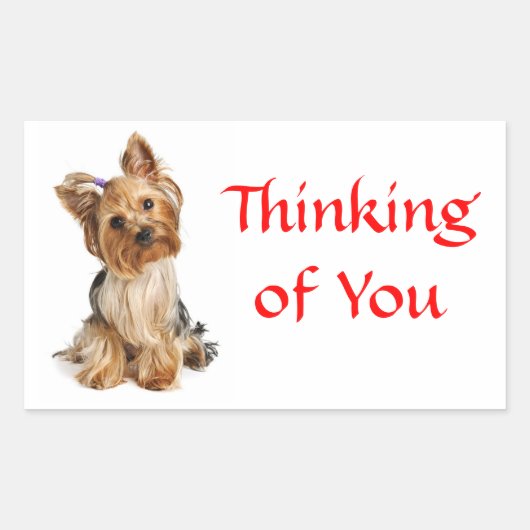 Denken aan je Yorkshire Terrier Dog Stickers (Voorkant)