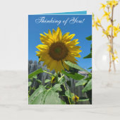 Denken aan je zonnebloem fotografie kaart (Gele Bloem)