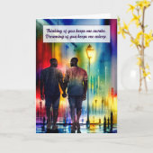 Denken aan jou Afro-Amerikaanse Gay Mannen Rainbow Kaart (Gele Bloem)