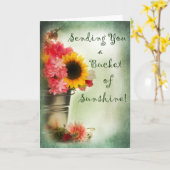 Denken aan jou - Blank Kaart Bucket of Sunshine (Gele Bloem)