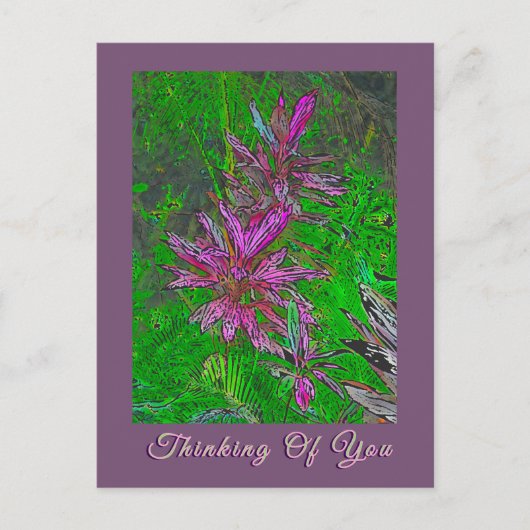 "DENKEN AAN JOU" BLOEMEN BRIEFKAART (Voorkant)
