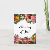 Denken aan jou - Bloemen en Vogels Kaart (Voorkant)