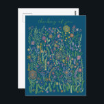 Denken aan jou Bloemen Velden Meadow Bloemen Briefkaart<br><div class="desc">Zoete kleurrijke tekening van een wilde bloementuin om uw goede groet met een briefkaart te sturen! Klik op "bewerken met behulp van ontwerpgereedschap" om de tekst, lettertypen, kleuren en plaatsingen aan te passen. Pas aan met je eigen tekst op de voor- en achterkant! Check mijn winkel voor meer of laat...</div>