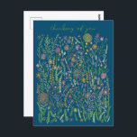 Denken aan jou Bloemen Velden Meadow Bloemen Briefkaart<br><div class="desc">Zoete kleurrijke tekening van een wilde bloementuin om uw goede groet met een briefkaart te sturen! Klik op "bewerken met behulp van ontwerpgereedschap" om de tekst, lettertypen, kleuren en plaatsingen aan te passen. Pas aan met je eigen tekst op de voor- en achterkant! Check mijn winkel voor meer of laat...</div>